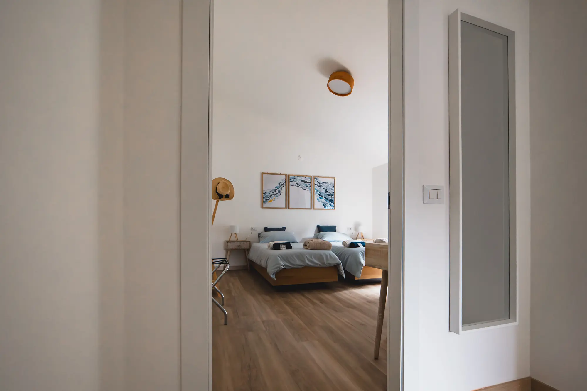 Hallway view showing the bedroom